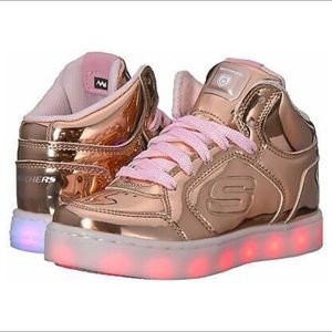 Rose gold energy lights by Skechers girls size 1